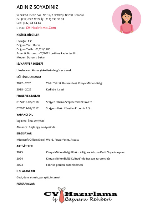 Öğretmen CV Örneği