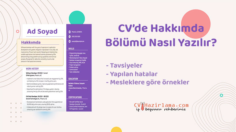 CV’de hakkımda bölümü yazım örnekleri ve ipuçları