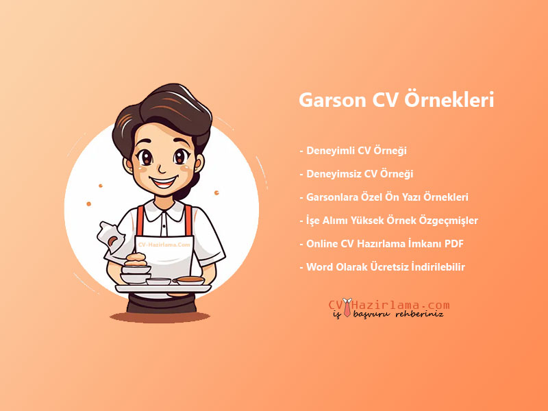 Garson, Servis Elemanı, Komi, Barista, Servis Görevlisi CV Örnekleri
